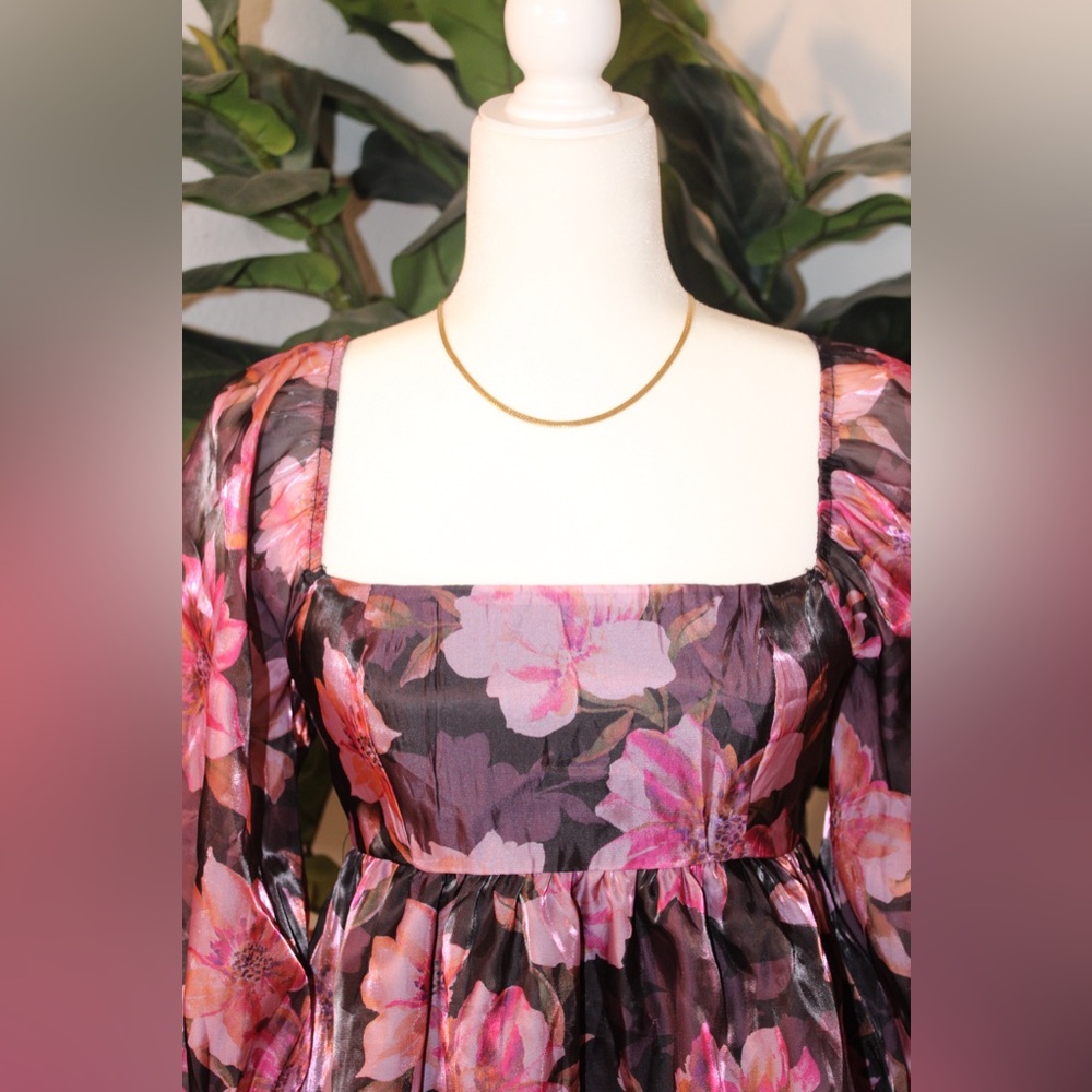 Thirty Thirty LA Floral Organza Peplum Babydoll Blouse - Picture 4 of 13